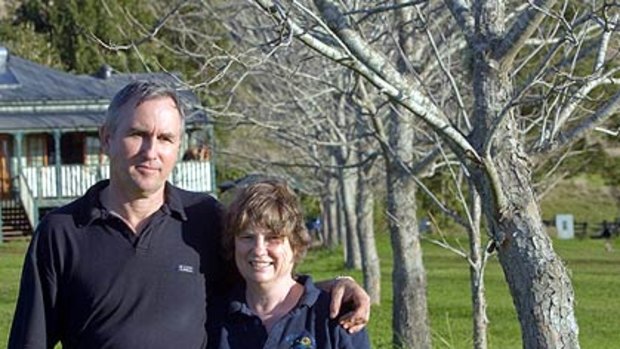 James and Julie Rhodes ... they now run guided farm tours and a restaurant near Byron Bay.