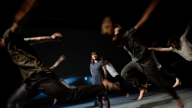 Choreographer Lucy Guerin, centre, creating <i>Motion Picture</i>.