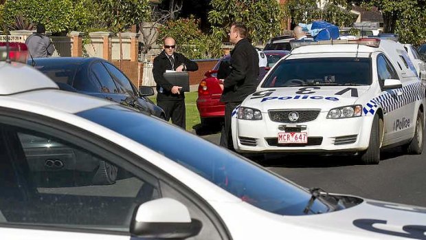 Police at the scene of a shooting in Altona North.