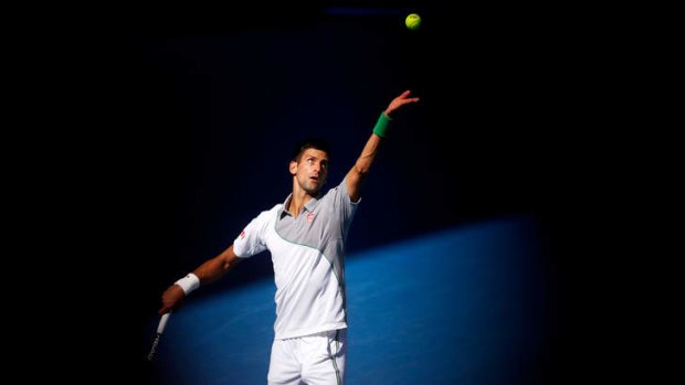 Focused: Novak Djokovic hasn't dropped a set so far in the Australian Open.