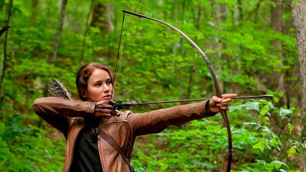 Fight for survival: Jennifer Lawrence in <i>The Hunger Games</i>.