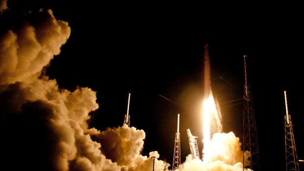 A SpaceX rocket launches from Cape Canaveral last year.  
