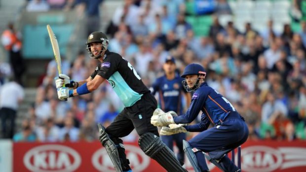 Kevin Pietersen in action for Surrey during a T20 match. 