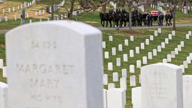 World War 1 veteran Frank Woodruff Buckles is laid to rest at the increasingly crowded Arlington National Cemetary, where dozens of funerals are held daily.