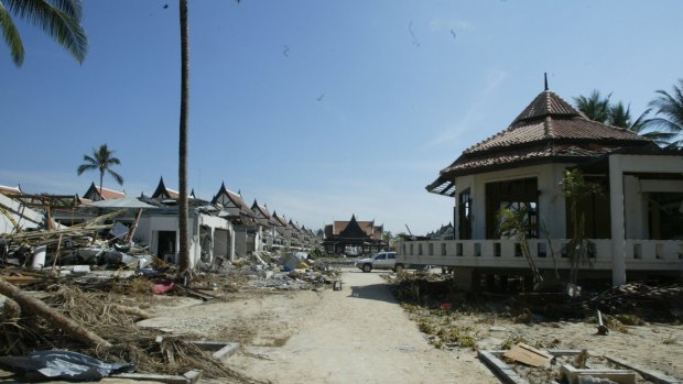 The remains of a resort at Khao Lak after the tsunami.