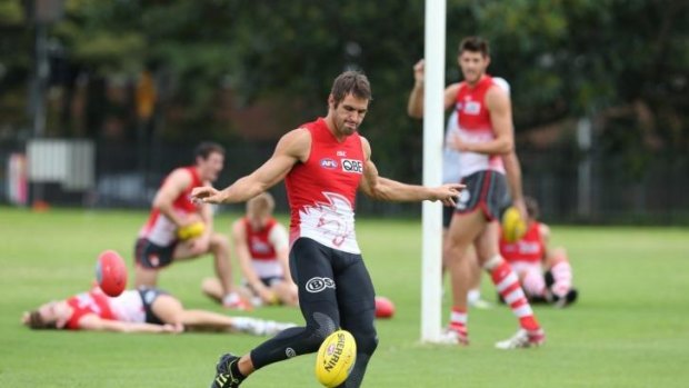 Josh Kennedy at a training session on Tuesday.