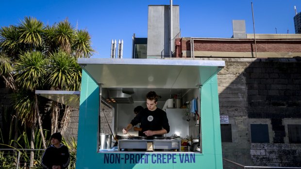 Arts/law student Daniel Poole has founded Crepes for Change, Australia's first not for profit food truck. 