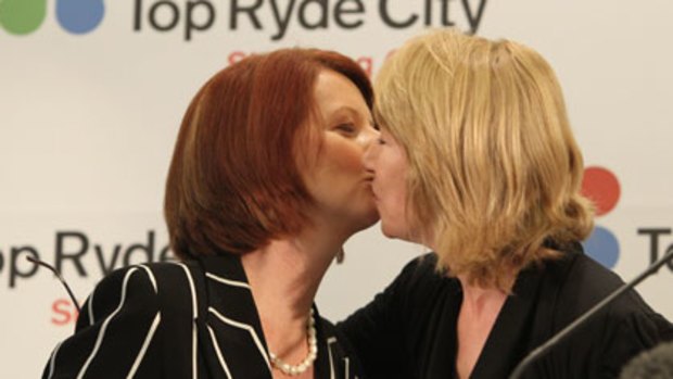 Maxine McKew with Julia Gillard at the centre.