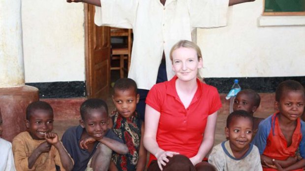 While trekking through Africa Avis taught children at a rural village.