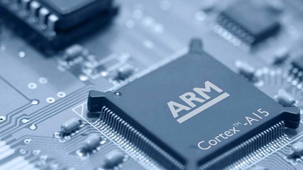 An ARM Holdings Cortex-A15 MPCore processor. 