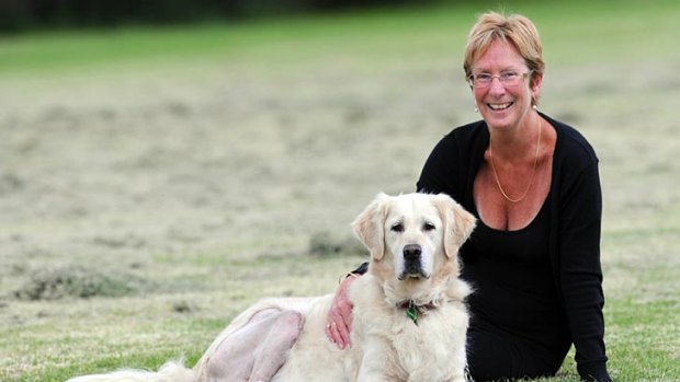 Trudy Collinson with her dog Bonnie.