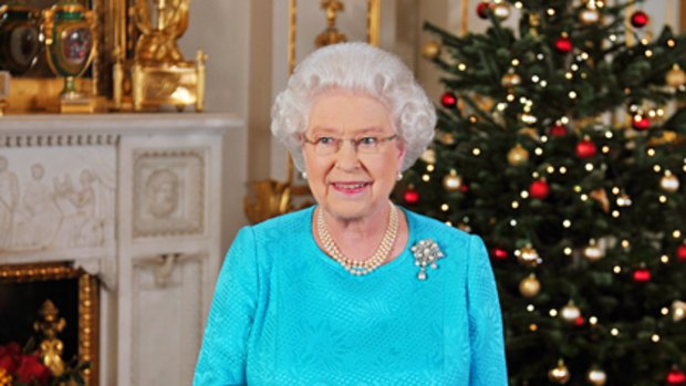 Bor-ring! ... Queen Elizabeth II prepares to give her annual Christmas Day address.