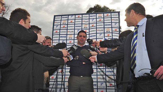 On the other side of the microphone: Garry Lyon faces the media, in 2011.