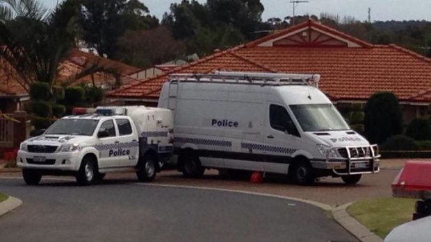 Police attend the Stefanski house in Woodvale after the incident.