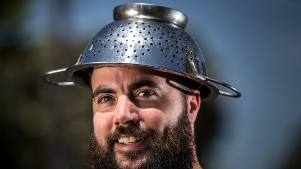 Not fusilli: the colander is the religious headgear of Pastafarianism.