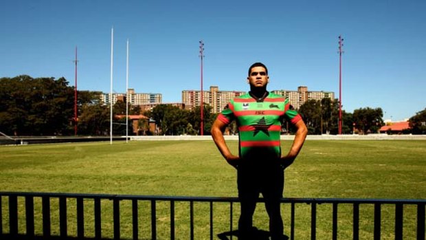 A sight for sore eyes ... Greg Inglis models his new jersey.