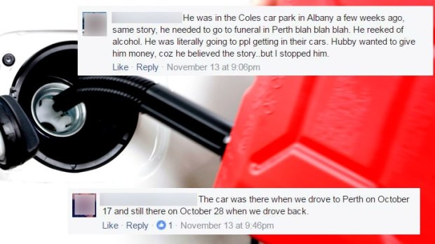 Numerous people have complained about the man scamming them on Albany Highway.