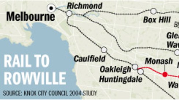 The proposed Rowville line.