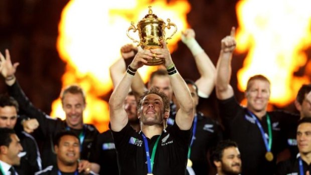 Richie McCaw holds aloft the World Cup in 2011. The All Blacks learnt from their mistakes in the 2007 tournament.