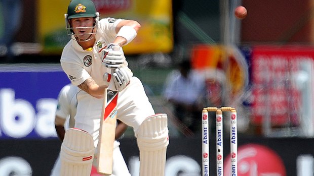 Michael Clarke in action during the final Test against Sri Lanka.