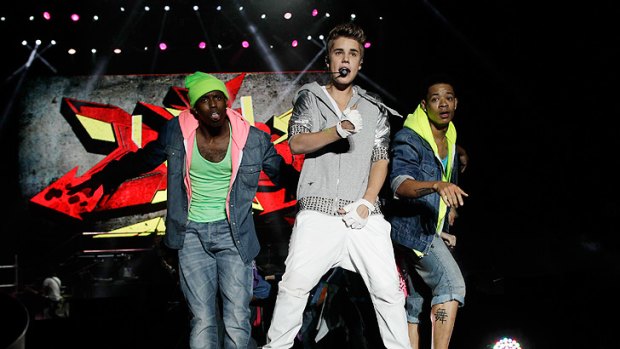 Justin Bieber on stage in Mexico City.