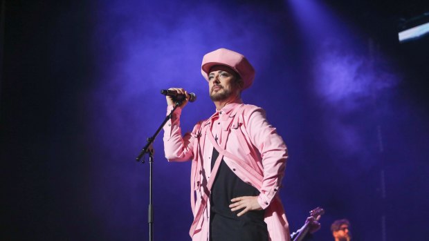 Boy George, lead singer of Culture Club performs on stage at Rod Laver Arena, Melbourne. 