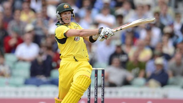 Australia's George Bailey hits out towards the end of the innings.