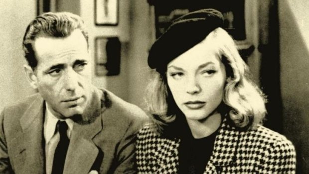 Humphrey Bogart and Lauren Bacall in the film <i>The Big Sleep.</i>
