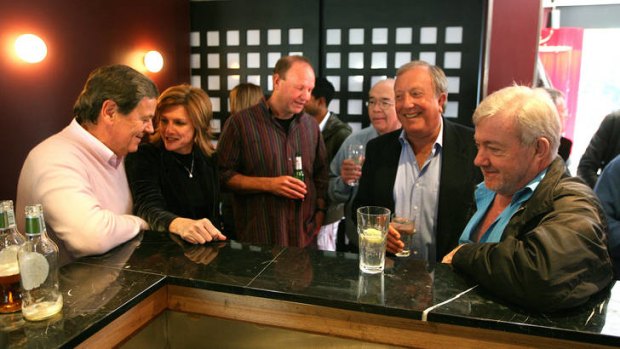 Peter Meakin with Ray Martin, Ellen Fanning, Stephen Rice, Laurie Oakes and Jim Waley at the wake for <i>Sunday</i> in 2008.