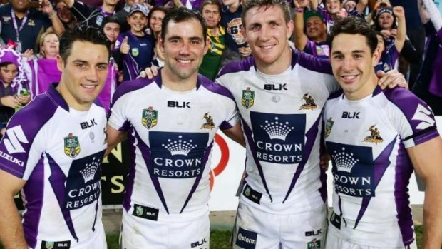 Of the four Storm players in Origin I, only Ryan Hoffman (second right) came through unscathed.