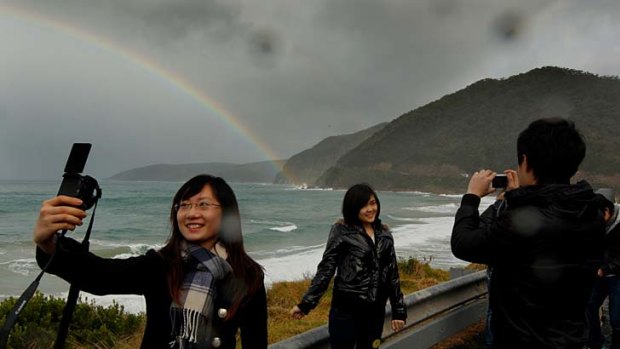 Paulina Fu braves the wintry weather to record memories of the Great Ocean Road.