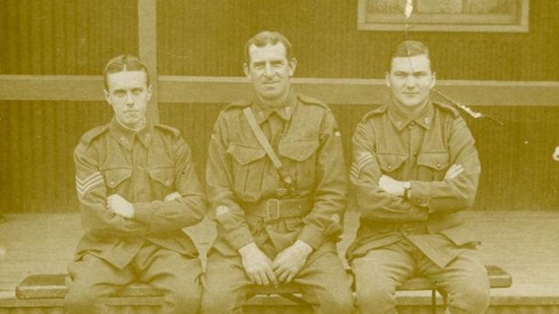 George Ashley Cooper (centre) was among the first to enlist for WWI in the small WA town of Kirup.