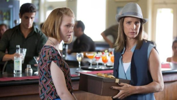 Family: Anna McGahan (left) as Lucy and Rachel Griffiths as her mother in the new series of House Husbands.