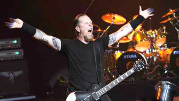 Australia-bound? Metallica's James Hetfield does his thing.