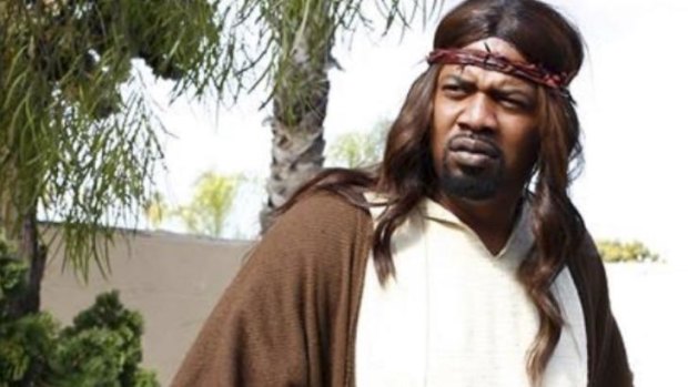 God have mercy on us: Gerald "Slink" Johnson as Black Jesus.