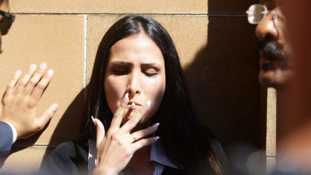 After the verdict: Simon Gittany's girlfriend, Rachelle Louise, at the NSW Supreme Court.