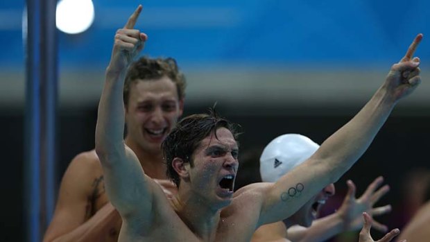 Winners ... the France team celebrate their victory.