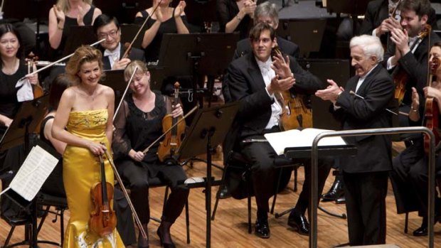 Glorious tone ... Anne-Sophie Mutter and Vladimir Ashkenazy.