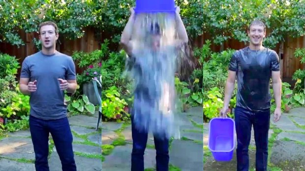 Cold comfort: The Ice Bucket Challenge, as demonstrated by Mark Zuckerberg.