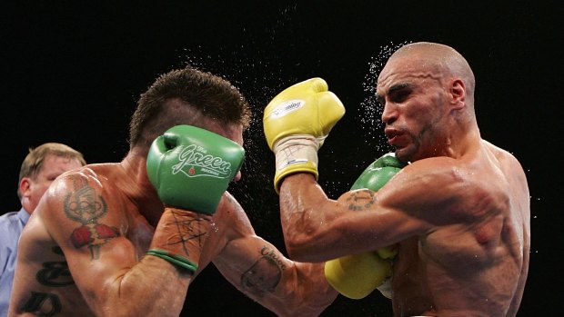 Showdown: Danny Green and Anthony Mundine last faced off at a packed Allianz Stadium in 2006.