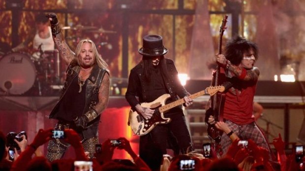 Metal veterans: Motley Crue on stage.