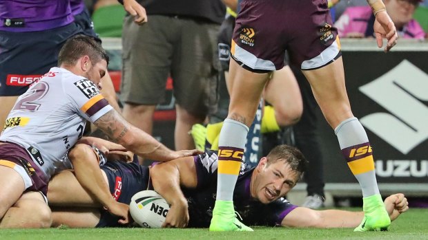 Five-eighths battle: Ryley Jacks is facing pressure from Cameron Munster for the Storm No.6 jersey.