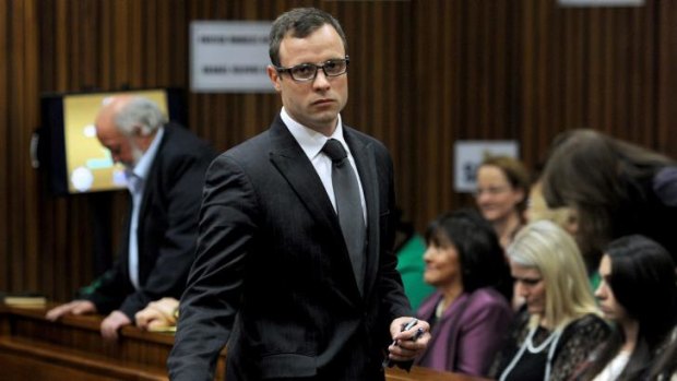 Oscar Pistorius in court during the presentation of final arguments.