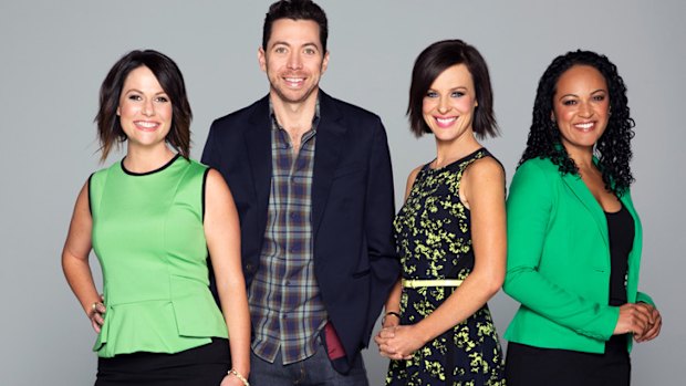 <i>Wake Up</i> team ... (left to right) Natasha Exelby, James Mathison, Natarsha Belling and Nuala Hafner.