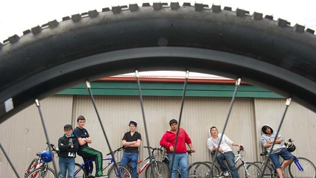 Students (from left) Jessie Barden, Jarred Karwig, Brodee Sutton, Tai Hulsman, Josh Nicholson and Chris Asafo are reaping the benefits of bike education at school.