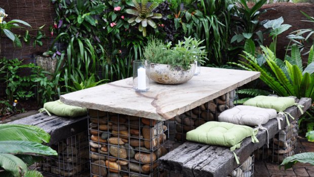 Recycled building materials can make great furniture and garden features.