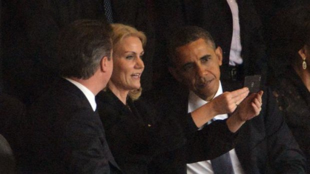 Social media was abuzz after Barack Obama posed for a selfie.