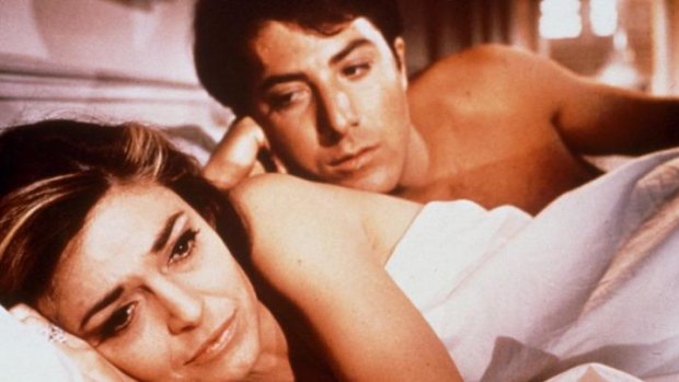 Here's to you ... Anne Bancroft and Dustin Hoffman in <i>The Graduate</i>.