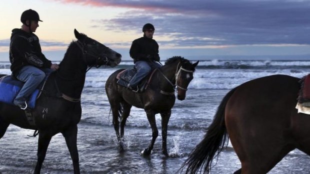 Adventure: King's Officer on Seven Mile Beach where he attempted to swim to New Zealand.