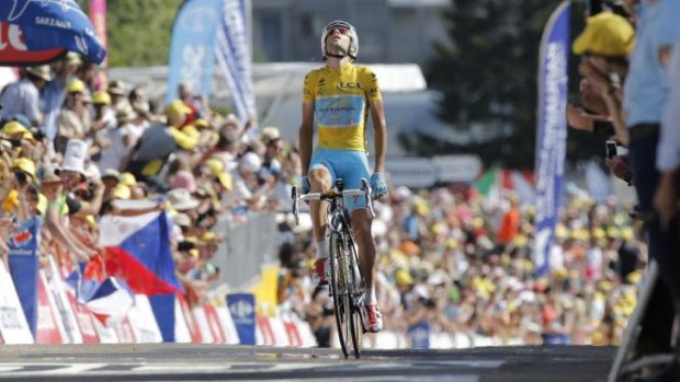 Point proven: Italy's Vincenzo Nibali now leads the tour by 3m 37s.